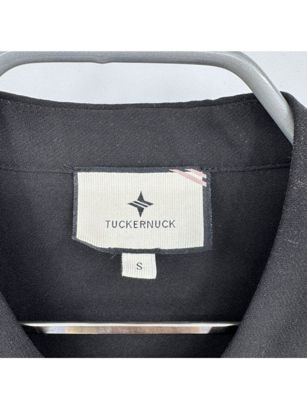 Tuckernuck Black Stretch Crepe Royal Shirt Dress sz S Mini Half Sleeve PO - Picture 2 of 8